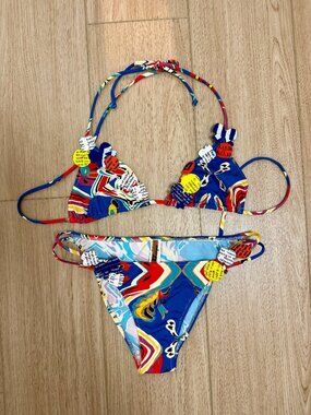 JOHN GALLIANO 2000's Vintage 2 Piece Bikini Bathing Suit Swimsuit